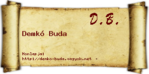Demkó Buda névjegykártya
